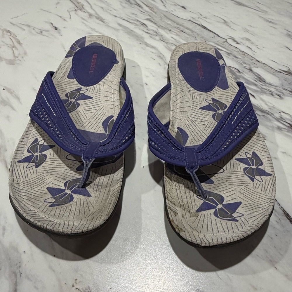 Merrell Women's‎ Lorelei Thong Sandal Purple and Gray Flip Flops Size 8